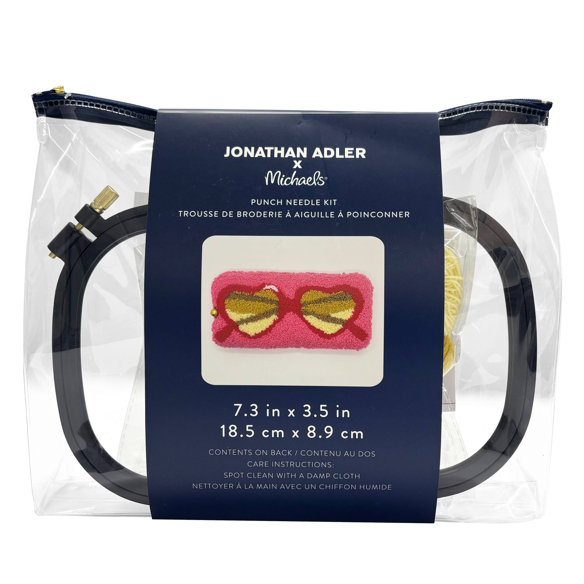 Jonathan Adler x Michaels Heart Glasses Punch Needle Case Kit